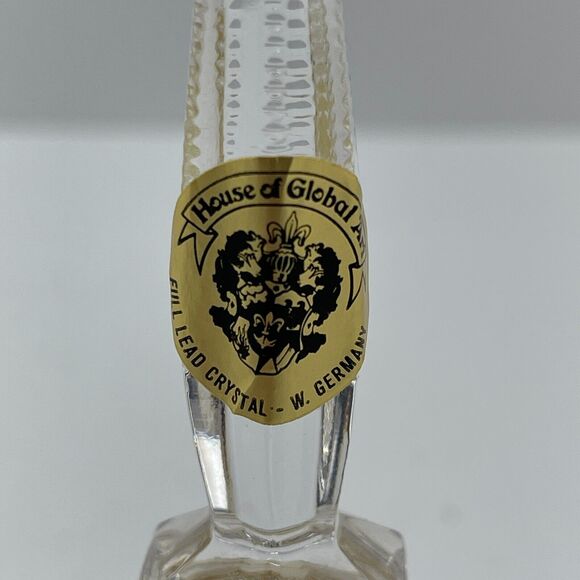 House Of Global Art Hand Cut Lead Crystal Clear / Gold Bell West Germany - Picture 7 of 10